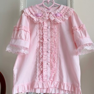 SALE! Candy Ruffle Sweet Lolita Style Blouse - Color Pink , Size M (C85)